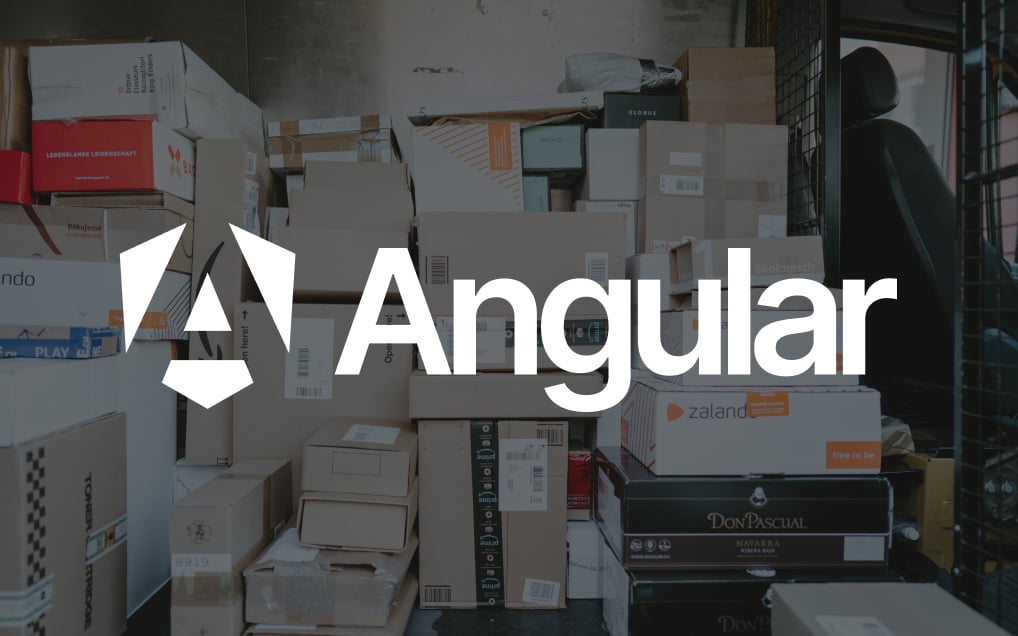 Angular logo on bunch of boxes